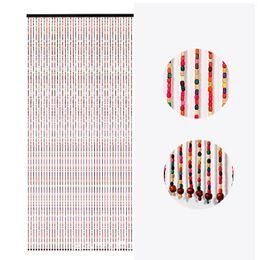Curtain Bamboo Bead For The Door Handmade Colourful Beads Rope Hanging Partition Divider Privacy Rooms Decoration