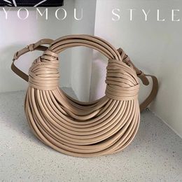 Noodle Pull Handbags BottegvVeneta Woven Totes Bags Authentic Leather Fashion Bags Yomou Small Noodle Bag Hand Woven Bread Knot Dumpling Cloud Bag Handle Bag HBCN