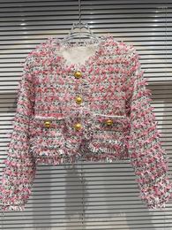 Women's Jackets HIGH STREET Est 2023 Fashion Designer Jacket Colourful Tweed Short