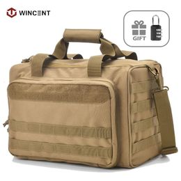 Outdoor Bags Tactical Range Bag Molle System 600D Waterproof Gun Shooting Pistol Storage Pack Khaki Hunting Accessories Tools Sling Bag 230907