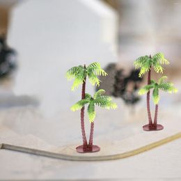 Decorative Flowers 24 PCS Mini Coconut Tree Decor Bonsai Miniature Holder Crafts Artificial Plants