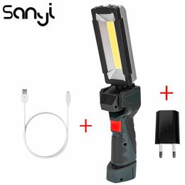 COB LED Work Light 5 Modes Rechargeable Torch for Camping Lantern 360 Degrees Rotate Emergency Light Flashlamp2735