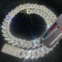 Horizon Iced Out Pass Diamond Tester Vvs Moissanite Jewelry Necklace Bracelet Women 10mm Cuban Link Chain Wefbk