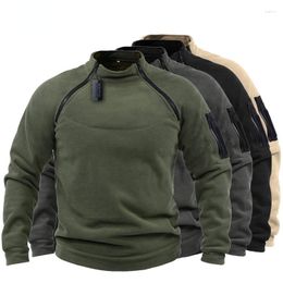 Men's Hoodies US Tactical Outdoor Jacket Hunting Clothes Warm Side Zippers Fleece Pullover Man Windproof Autumn Coat Military Underwear
