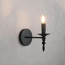 Wall Lamp American Retro Small And Exquisite Industrial Wind Iron Porch Indoor Aisle Stairs Candle French