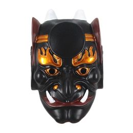 Party Masks Horrible Japanese Samurai Prajna Mask Halloween Realistic Cosplay Party Costume Masks Resin 230906