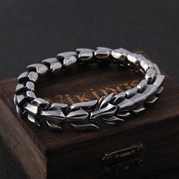 Bangle Viking Ouroboros vintage punk bracelet for men stainless steel fashion Jewelry hippop street culture 230907