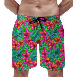 Men's Shorts Tropical Floral Board Summer Paradise Print Hawaii Short Pants Running Comfortable Design Swim Trunks