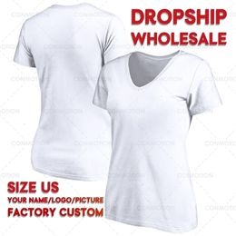 Women's TShirt Custom Ladies V Neck TShirts 230906