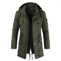 Men's Trench Coats Jacket Army Green Military Uniform Wide Waist Coat Casual Cotton Ded Windbreaker Clothing