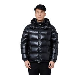 Usa winter men thickness hoodie detachable stand collar zipper fly puffer coat white duck down jacket man moncles black