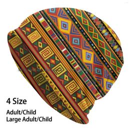 Berets Africa Ethnic Colourful Pattern Design Beanies Knit Hat Texture Artistic Tribal Tribe Mexico Mexican Aztec