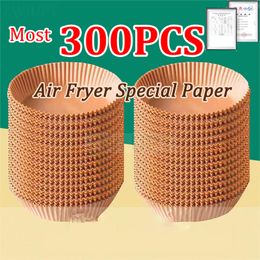 Baking Moulds 50-300PCS Kitchen Air Fryer Paper Special Paper Accesories Baking Disposable Oil-proof Paper Non-Stick Baking Mat Barbecue Plate 230906