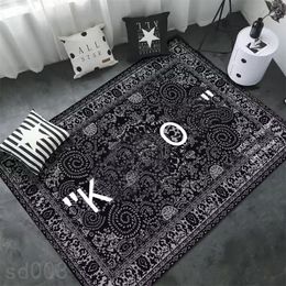 Keep off luxury rugs designer carpet black cashew flower floor absorb water fashion bedroom game room large area rugs solid Colour blue grey letter s01