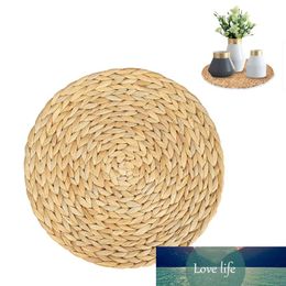 4Pcs Natural Handmade Straw Woven Placemat Round Braided Placemat Mat Table Mat2768