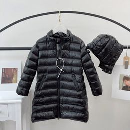 Детские пальто для малышей Детское дизайнерское пуховое пальто Детская одежда с капюшоном Толстая теплая верхняя одежда Fasion Girl Boy Girls дизайнерская детская зимняя куртка Длинные А-образные куртки на молнии