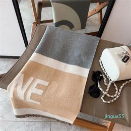 19 Styles Desigenr Cashmere Scarves Womens Girls Letter Print Silk Scarf Solid Color Winter Keep Warm Wool Shawl Wrap Christmas Gift Size 180 65cm