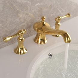 Bathroom Sink Faucets 3Pcs/set Antique Creative Magic Lamp Shape Faucet Copper Split Cold Home Exquisite Light Luxurious