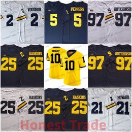 Michigan Wolverines Jersey Football Jabrill Peppers Hutchinson Patterson Mcnamara 4 Jim Harbaugh 10 Tom Brady Mens College Football Jerseys Yellow Navy White