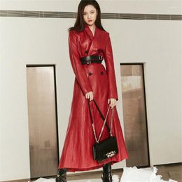 Women's Leather 2023 Real Genuine Jacket Autumn Coat Women Clothes Korean Vintage Long Sheepskin Female Jackets Windbreaker 19