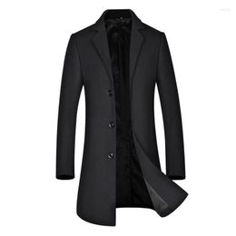 Men's Trench Coats Autumn Winter Coat Men England Style Long Woollen Boutique Slim Fit Windbreaker Jacket Overcoat