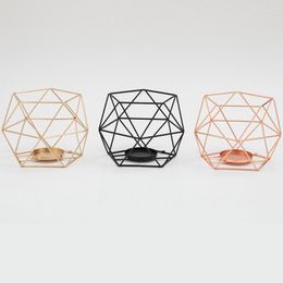 Candle Holders Metal Candlestick Retro Iron Stands Geometric Stand Multi Colour For Wedding Celebration Home Decoration