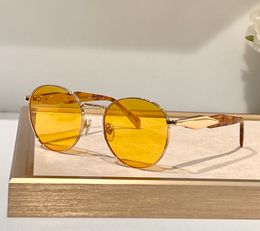 Gold Yellow Round Sunglasses 56z Sunnies Gafas de sol Designer Sunglasses Shades Occhiali da sole UV400 Protection Eyewear Unisex