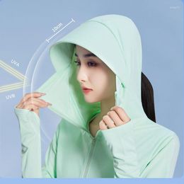 Women's Jackets Long Sun Protection Jacket Anti-UV And Cooling Breathable Ice Silk Full Body Coverage Women