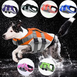 Dog Apparel Pet Life Jacket Safety Vest Clothes Swimsuit Summer Vacation Oxford Reflective Breathable Bulldog 230906