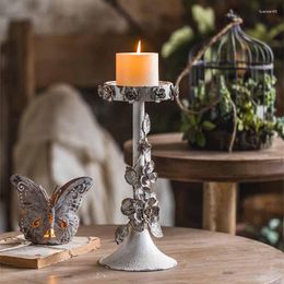 Candle Holders Nordic Style Stand Metal White Iron Wedding Centre Porta Candele Home Decorative