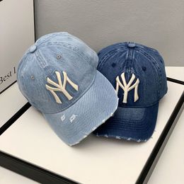Ball Caps Luxury Brand MY Embroidered Washed Denim Baseball Cap for Men High Quality Black Vintage Y2k Dad Hats Gorras Hombre 230907