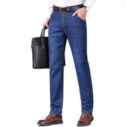 Men's Jeans Pure Color Men Casual Straight Black / Blue Commuting Trousers Size 28-40