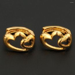 Hoop Earrings Cute Heart Gold Color Turkish Egyptian Algeria Moroccan Saudi Earring Jewelry