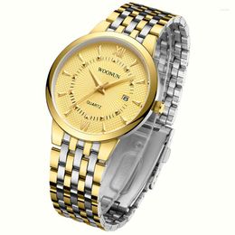 Wristwatches 2023 Fashion Luxury Business Watch Men Gold Watches Waterproof Quartz Stainless Steel Relogio Masculino