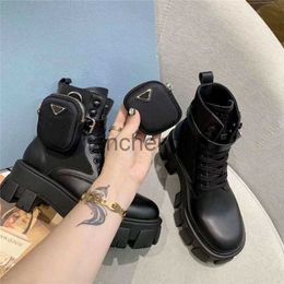 Boots Designers Women Boots High Quality Letter Printing Chunky Heel Shoes Matte Bright Leather Classic Style Boots Small Pocket Ship With Box 35-40 x0907