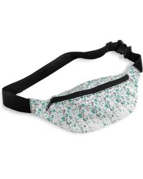 Waist Bags Teal Grey Floral for Women Man Travel Shoulder Crossbody Chest Waterproof Fanny Pack 230906