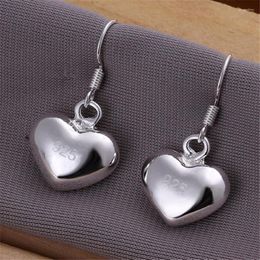 Dangle Earrings 925 Sterling Silver Charm Love Heart Beads For Women Luxury Fashion Party Wedding Accessories Jewelry Christmas Gifts