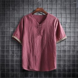 Men's Casual Shirts Simple Great Quick Dry Men T-Shirt Breathable Summer V Neck For Work