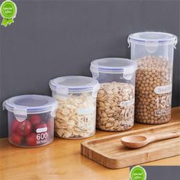 Storage Baskets Large-Capacity Kitchen Storage Box Moisture-Proof Scale Food Sealed Jars Keep Fresh Home Transparent Drop Delivery Dhucb