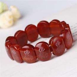 Charm Bracelets KYSZDL Sell Men's Fashion Buddha Word Red Ma Nao Bracelet Jewellery Gift