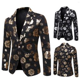 Men's Suits Mens Blazer Jacket 2023 Spring And Summer Line Of Fashion Trend Bronzing Suit Printing