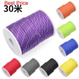 Outdoor Gadgets 20Pcs 30m 7core Umbrella Rope High Reflective Parachutist Emergency Lifeline Survival Escape Tent Pull 230906