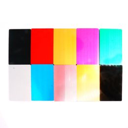 50Pcs Colourful Metal Business Cards Aluminium alloy Blank Card for Fibre Laser Marking Engraving DIY Gift 10 Colours Optional