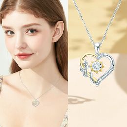 High quality Heart-shaped moissanites Sunflowers necklace 925 sterling silver Mosan diamond necklace women hiphop Jewellery Gifts