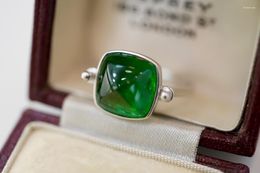 Cluster Rings SX Solid 18K White Gold Square Nature Emerald 5.73ct For Women Birthday's Presents Fine Jewelry PresentsSX