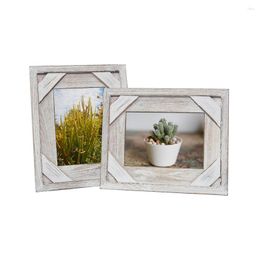 Frames OuXean 2 Piece Wooden Po Rustic Farmhouse Picture Frame 5 X 7" Double Wood