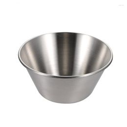 Bowls 304 Stainless Steel Seasoning Dish Large And Small Sauce Restaurant Snack Cone Matte Light Tableware Kitchen Dining Gravy Boats