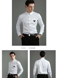 Designers Mens casual shirts quality designer business tees classic long Sleeve Shirt solid Colour letter spring autumn blouse plus sizeH 2XS/S/M/L/XL/2XL/3XL/4XL/5XL