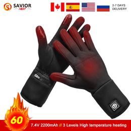 Five Fingers Gloves Rechargeable Electric Liner Heated Gloves Winter Warm Skiing Gloves Outdoor Sports Motorcycling Riding Skiing Fishing Hunting 230906