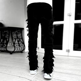 Men's Jeans Street Style Men Distressed Patch For Stylish Patchwork Comfortable Fashionable Long Pants Daily
